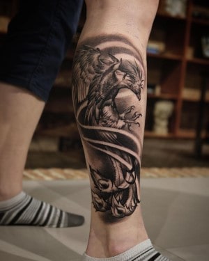 phoenix tattoo black grey