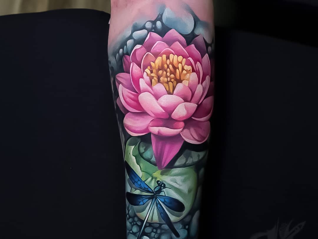 Japanese Lotus Flower Tattoo Idea  BlackInk