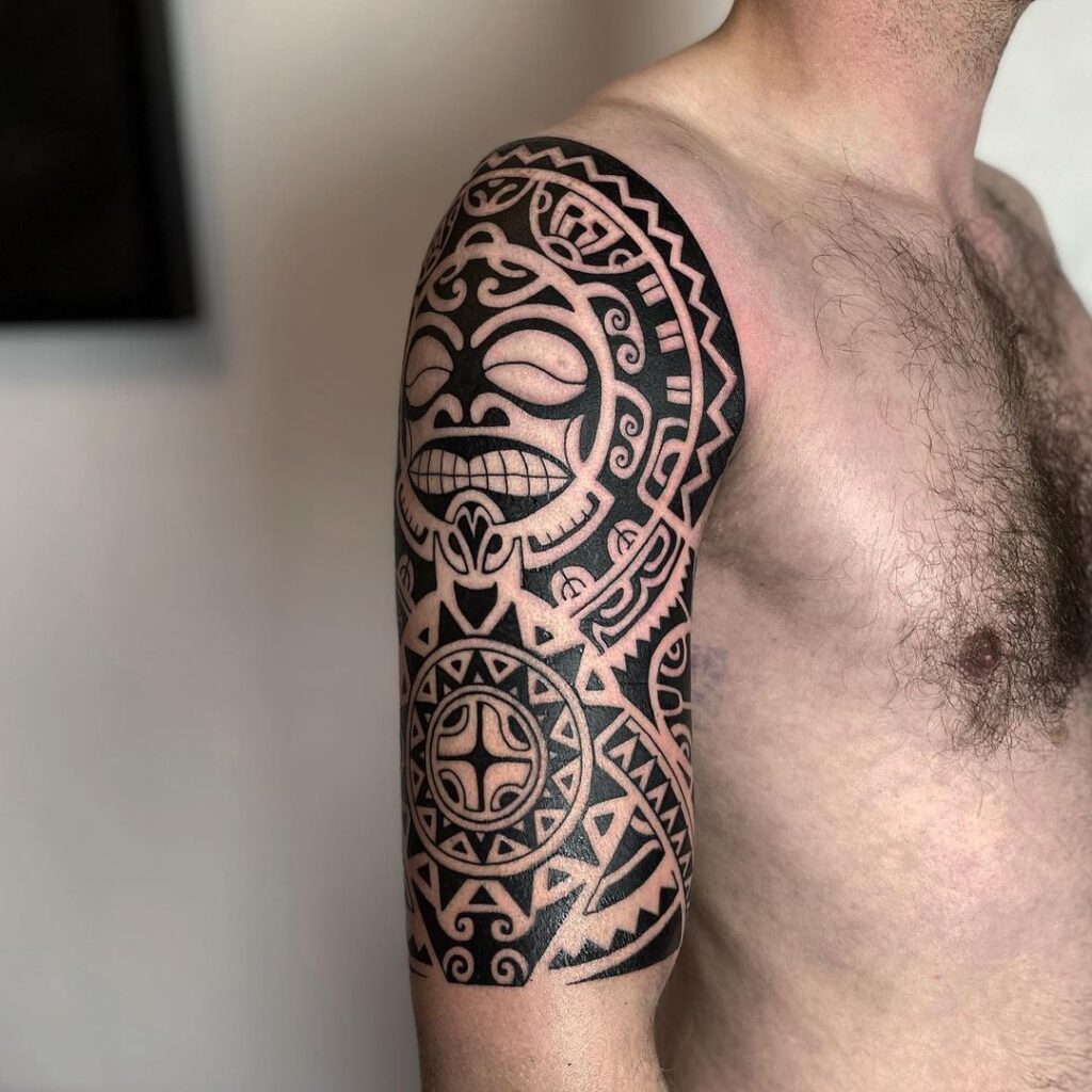 maori upper arm tattoo