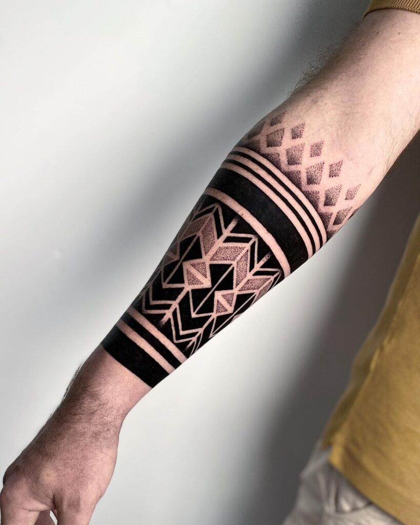 geometric lower arm tattoo