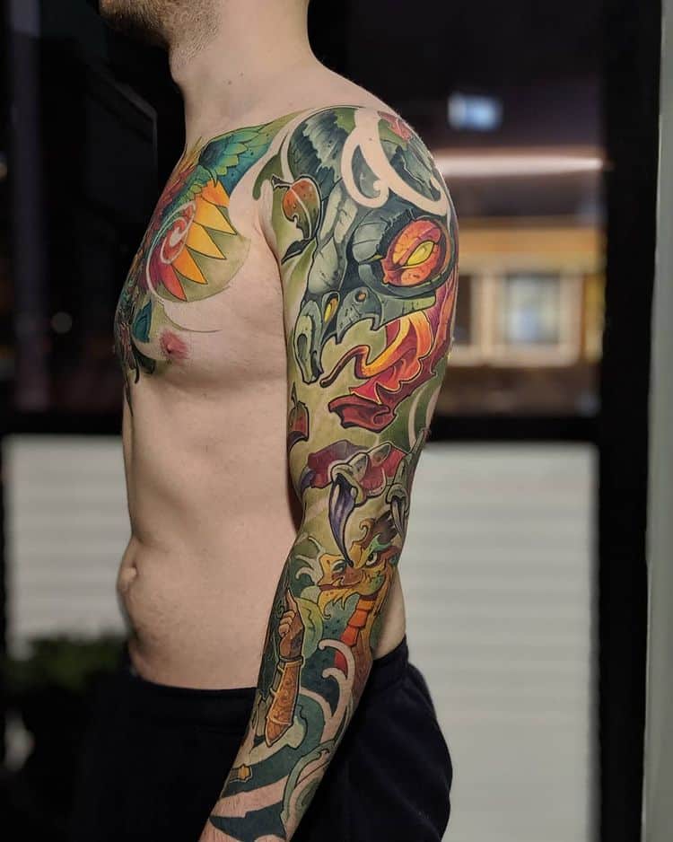 14+ Full Color Sleeve Tattoo