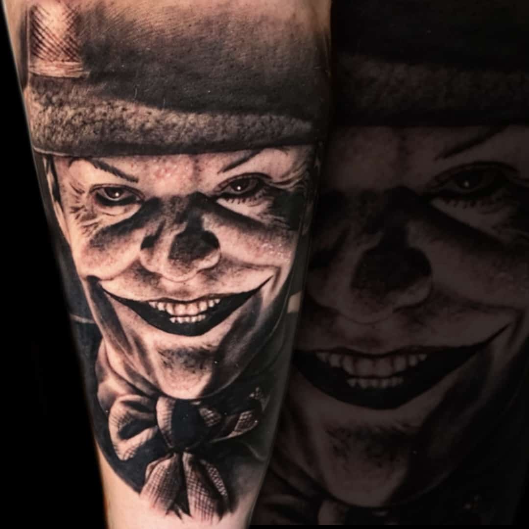 Black and grey portret tattoo