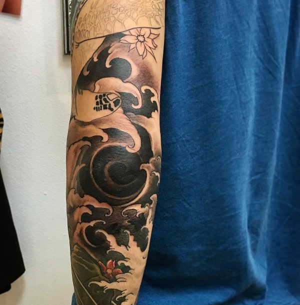 Japanese elbow tattoo