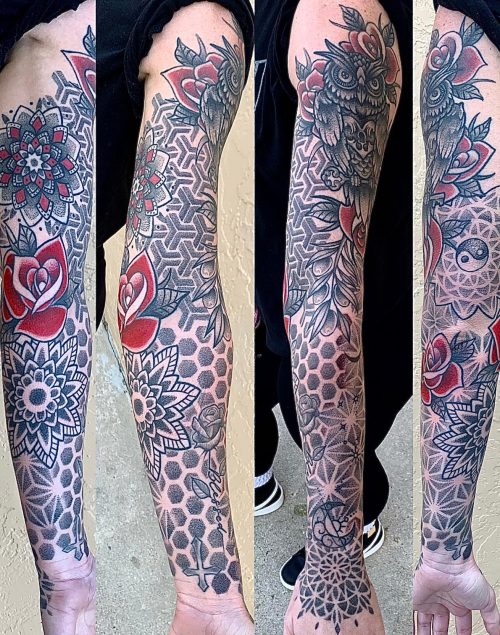 full-sleeve-tattoo-geometric-mandala-roses-jayblack