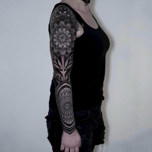 full-sleeve-tattoo-gusarov-tattoo-mandala-sleeve