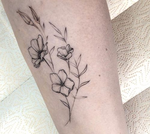 small flower tattoo fine line
