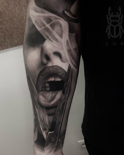 zwartwit fotorealisme portret girl tattoo zwartwit fotorealisme portret girl tattoo